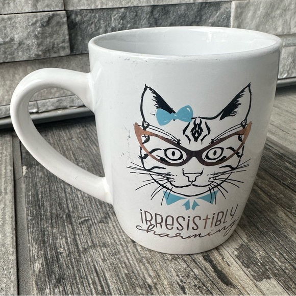 Irresistibly Charming Cat with Glasses  Cat Kitty Tea Coffee Ceramic Mug - Picture 2 of 6